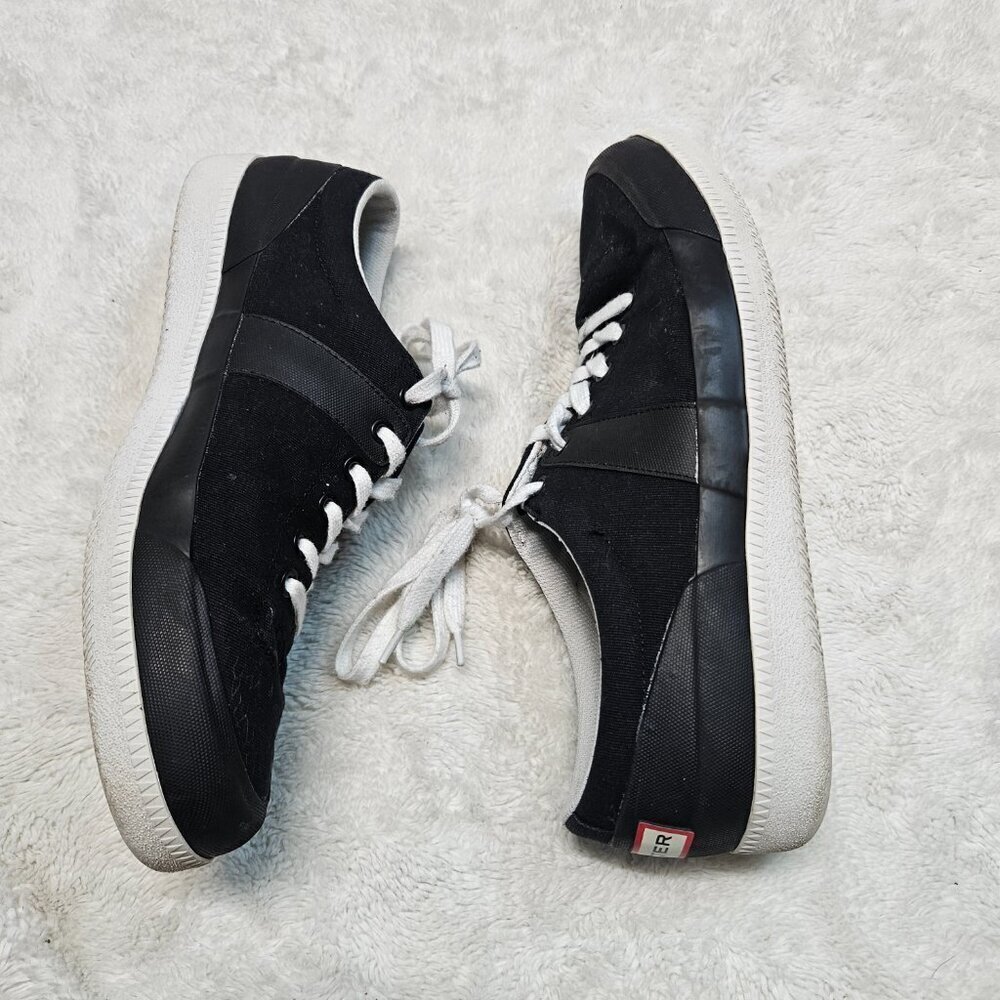 Hunter Black Canvas White Low Top Sneakers Men 12 Casual Classic Everyday Basic - Picture 2 of 8